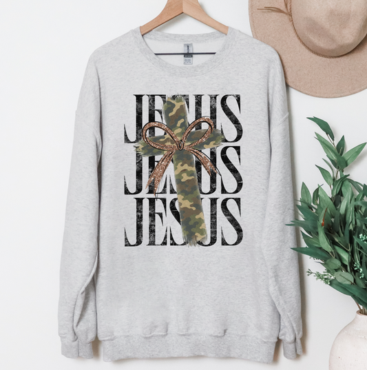 Camo Pattern Jesus Shirt or Sweatshirt, DTG Printed