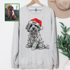 Custom Pet Christmas T-Shirt with Photo & Name DTG Printed | Personalized Pet Portrait Shirt | Custom Dog Cat Graphic Tee | Pet Lover Gift
