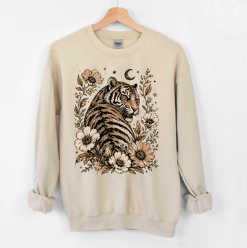 Vintage Tiger Floral Shirt or Sweatshirt, DTG Printed