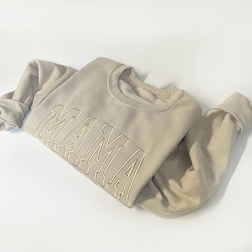 Custom Mama Sweatshirt, Est Year Embroidered Crewneck, New Mom Gift, Baby Name Sleeve, Mother’s Day Present, Cozy Mom Sweater, Custom Sleeve