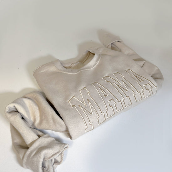 Custom Mama Sweatshirt, Est Year Embroidered Crewneck, New Mom Gift, Baby Name Sleeve, Mother’s Day Present, Cozy Mom Sweater, Custom Sleeve