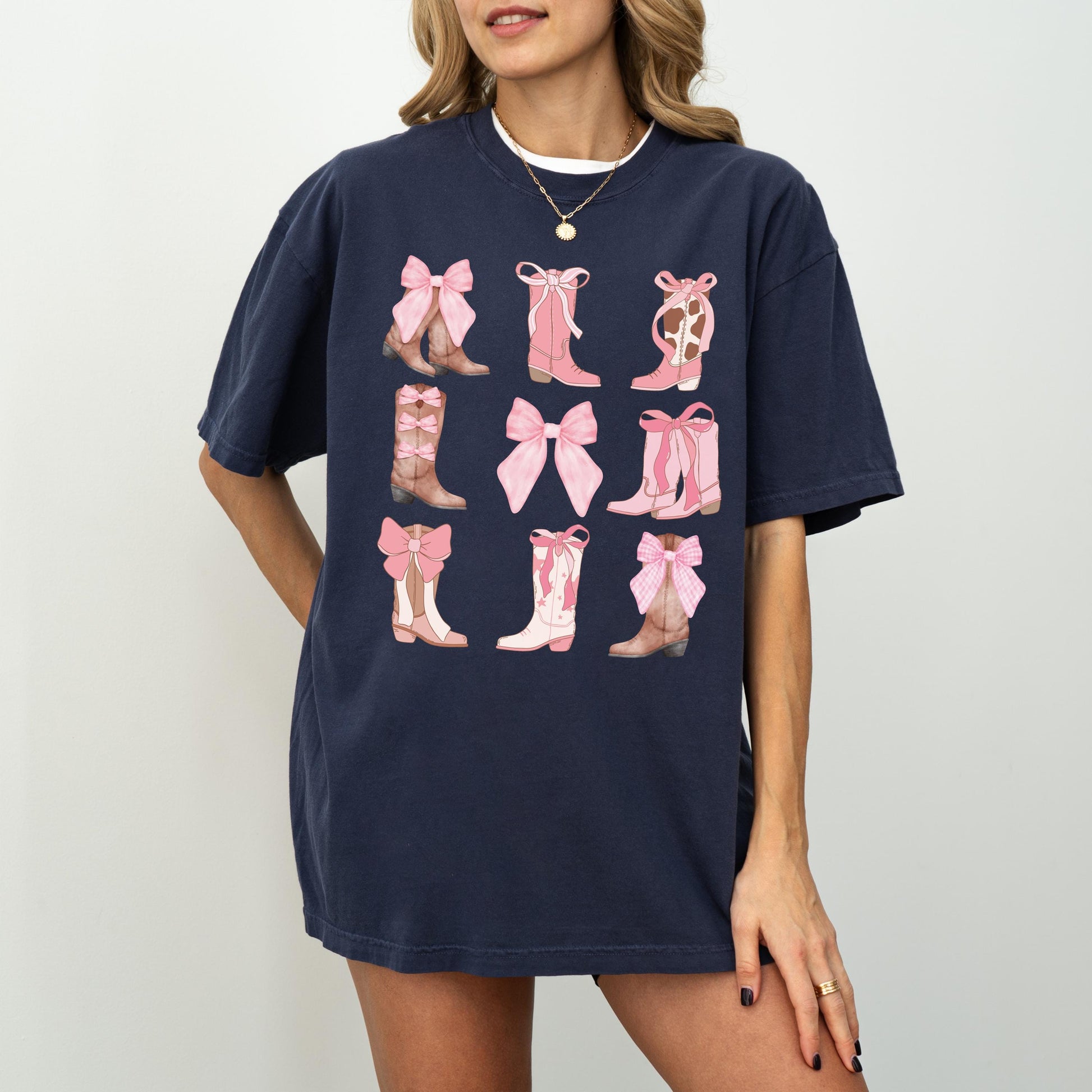 Comfort Colors Pink Coquette Cowgirl Boots Shirt, Coquette Country Concert Tee, Western Graphic Tee, Cowgirl Boots Shirt