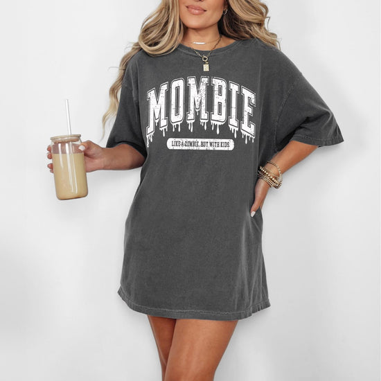 Comfort Colors Mombie T-Shirt, Like a Zombie But With Kids T-Shirt, Mom Halloween Shirt, Momster Shirt, Halloween Mom T-shirts