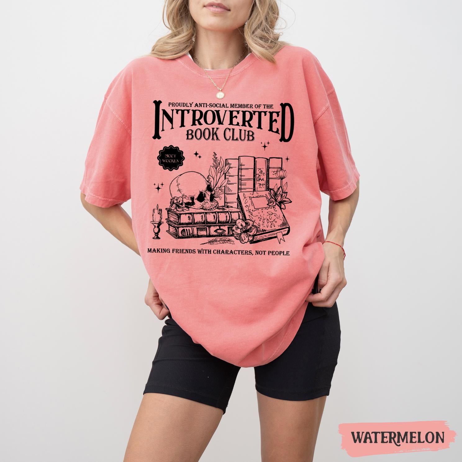 Introverted Book Club Shirt, Anti Social Book Club T-Shirt, Book Lover Gifts, Bookworm Shirt,Bookish Shirt, Book Reader Gift, Book Reader