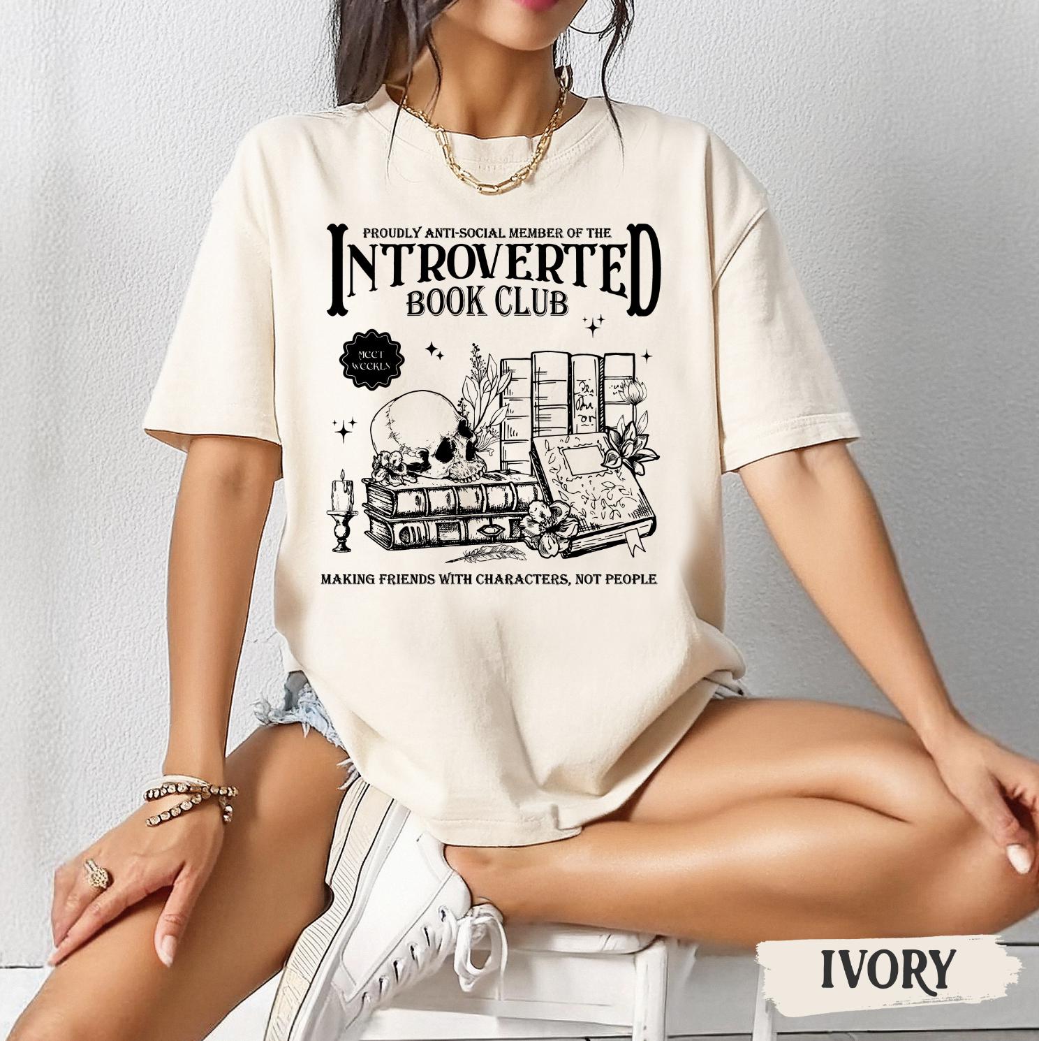 Introverted Book Club Shirt, Anti Social Book Club T-Shirt, Book Lover Gifts, Bookworm Shirt,Bookish Shirt, Book Reader Gift, Book Reader