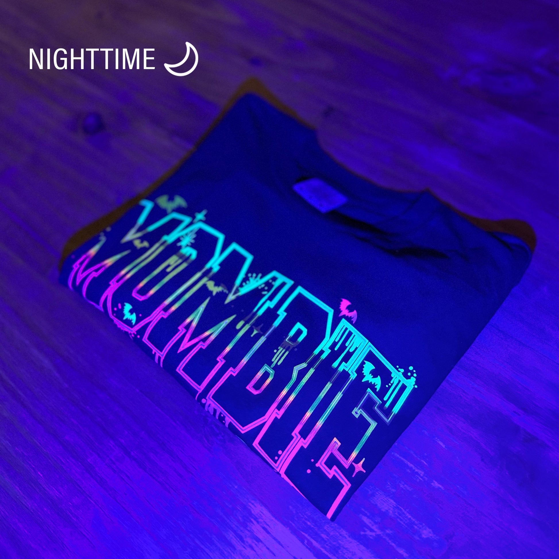 Mombie Neon Fluorescent Black Light Glow in the Dark Comfort Colors T-Shirt, Mombie T-Shirt, Mom Halloween Shirt, Halloween Mom T-shirts