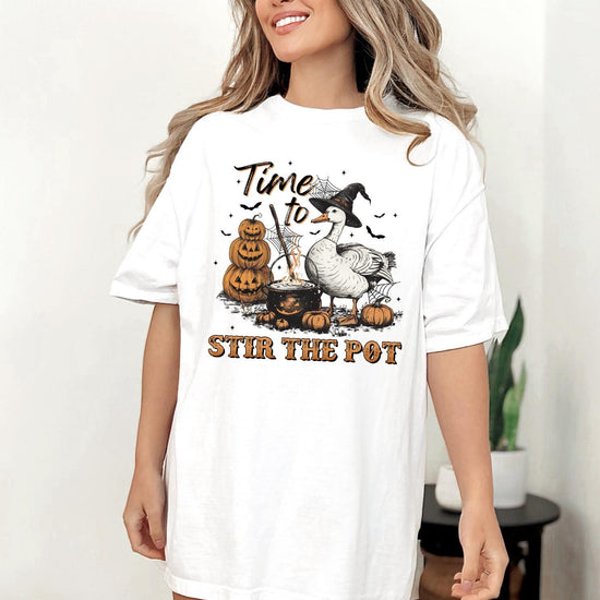 Time to Stir the Pot, Comfort Colors® Halloween T-Shirt, Retro Halloween Aesthetic, Vintage Halloween TShirt, Halloween Graphic Tee