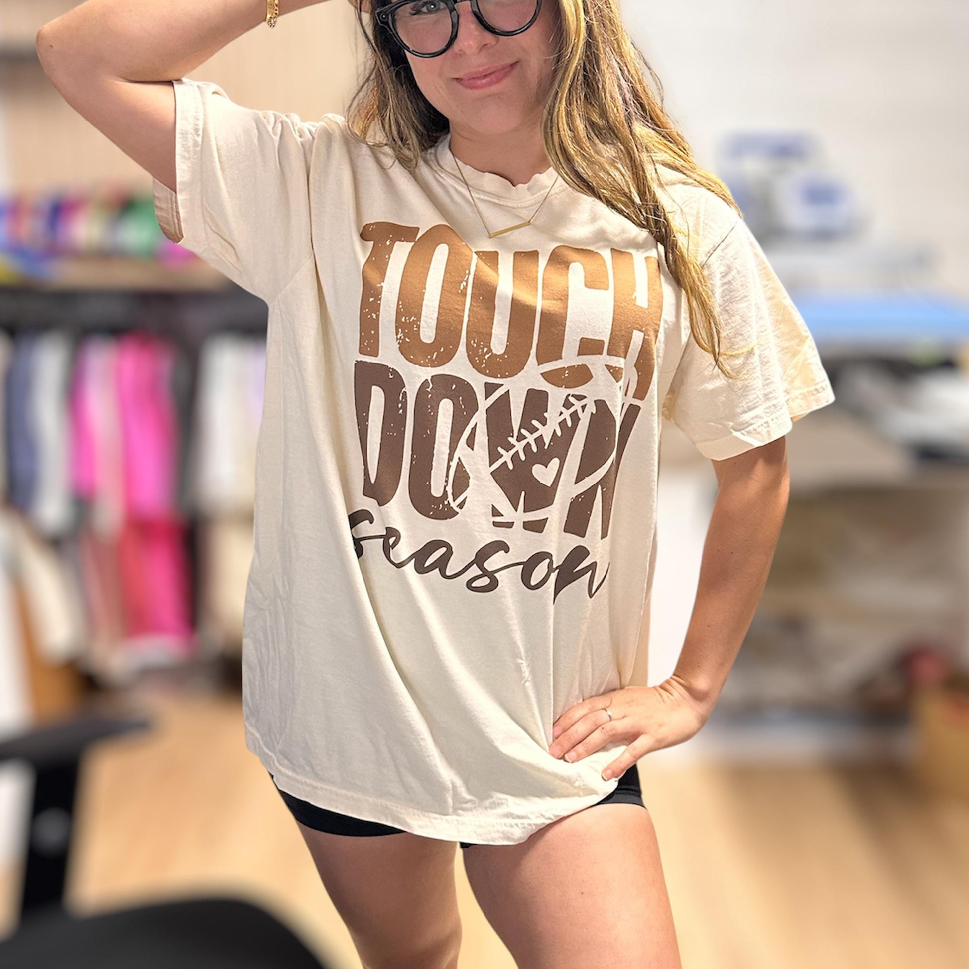 Comfort Colors® Football Touch Down Season Shirt, Cute Football Season Shirt, Gift For Football Lover Mom Shirt, Sports Mama Shirt