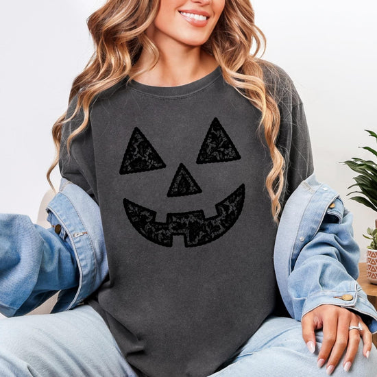 Lace Pumpkin Sweatshirt or T-Shirt – Fall Unisex Shirt, Autumn Aesthetic Top, Thanksgiving Outfit