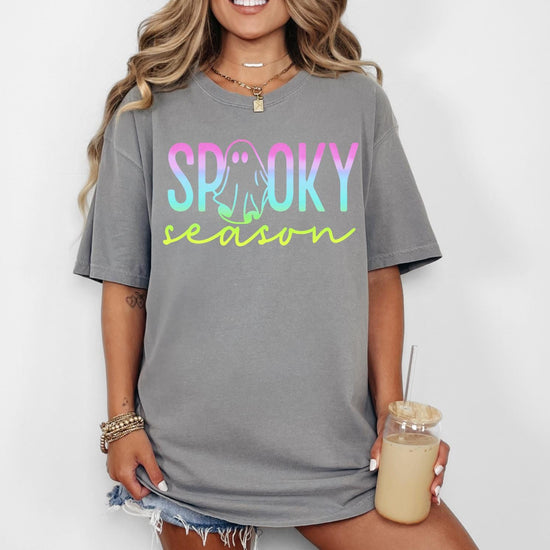 Spooky Season Comfort Colors Halloween T-Shirt, Cute Halloween Tee, Pastel Halloween Graphic Shirt, Spooky Halloween