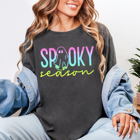 Spooky Season Comfort Colors Halloween T-Shirt, Cute Halloween Tee, Pastel Halloween Graphic Shirt, Spooky Halloween