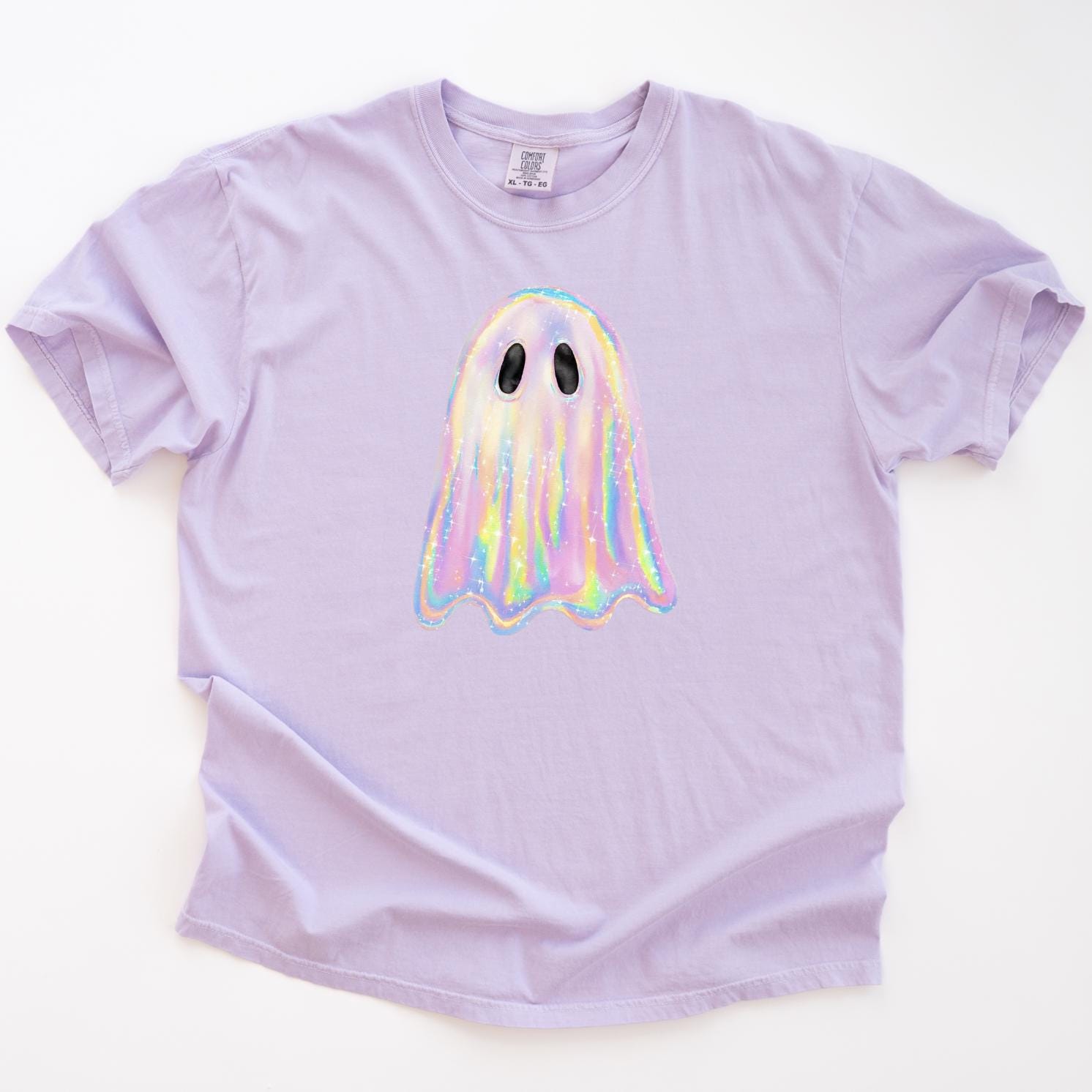 Cute Pastel Ghost Comfort Colors Halloween T-Shirt, Cute Halloween Tee, Pastel Halloween Graphic Shirt, Spooky Halloween