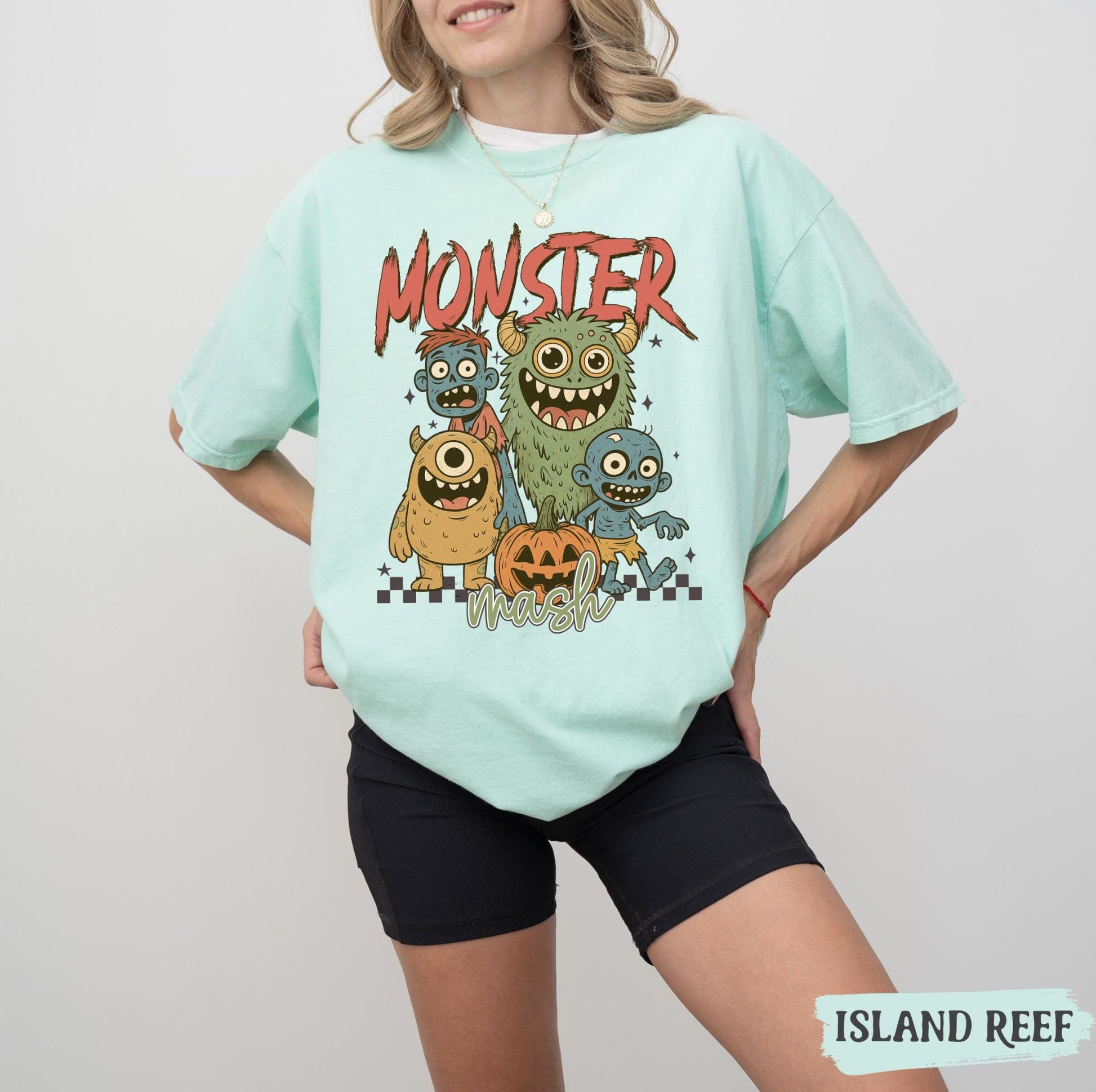 Monster Mash Comfort Colors Shirt, Halloween Monsters Tshirt, Spooky Season Tee, Halloween Cute Women Outfit, Halloween Gift