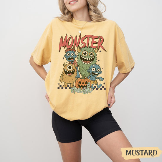 Monster Mash Comfort Colors Shirt, Halloween Monsters Tshirt, Spooky Season Tee, Halloween Cute Women Outfit, Halloween Gift