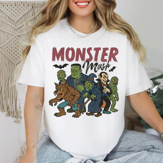 Retro Halloween Comfort Colors sweatshirt, Monster Mash sweater, Vintage Ghost Halloween sweater, Monster sweatshirt, Retro sweatshirt