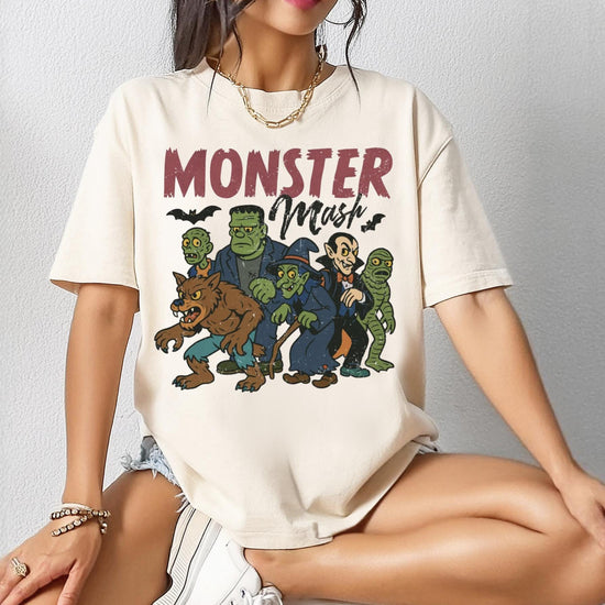 Retro Halloween Comfort Colors sweatshirt, Monster Mash sweater, Vintage Ghost Halloween sweater, Monster sweatshirt, Retro sweatshirt