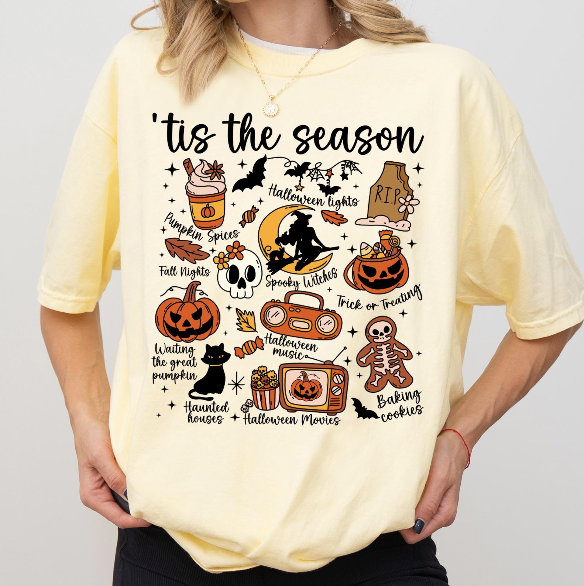 Tis the Season for Fall Shirt or Sweatshirt For Halloween Lovers, Trendy Spooky Shirt Gift Tee, Fall Season Halloween Shirt