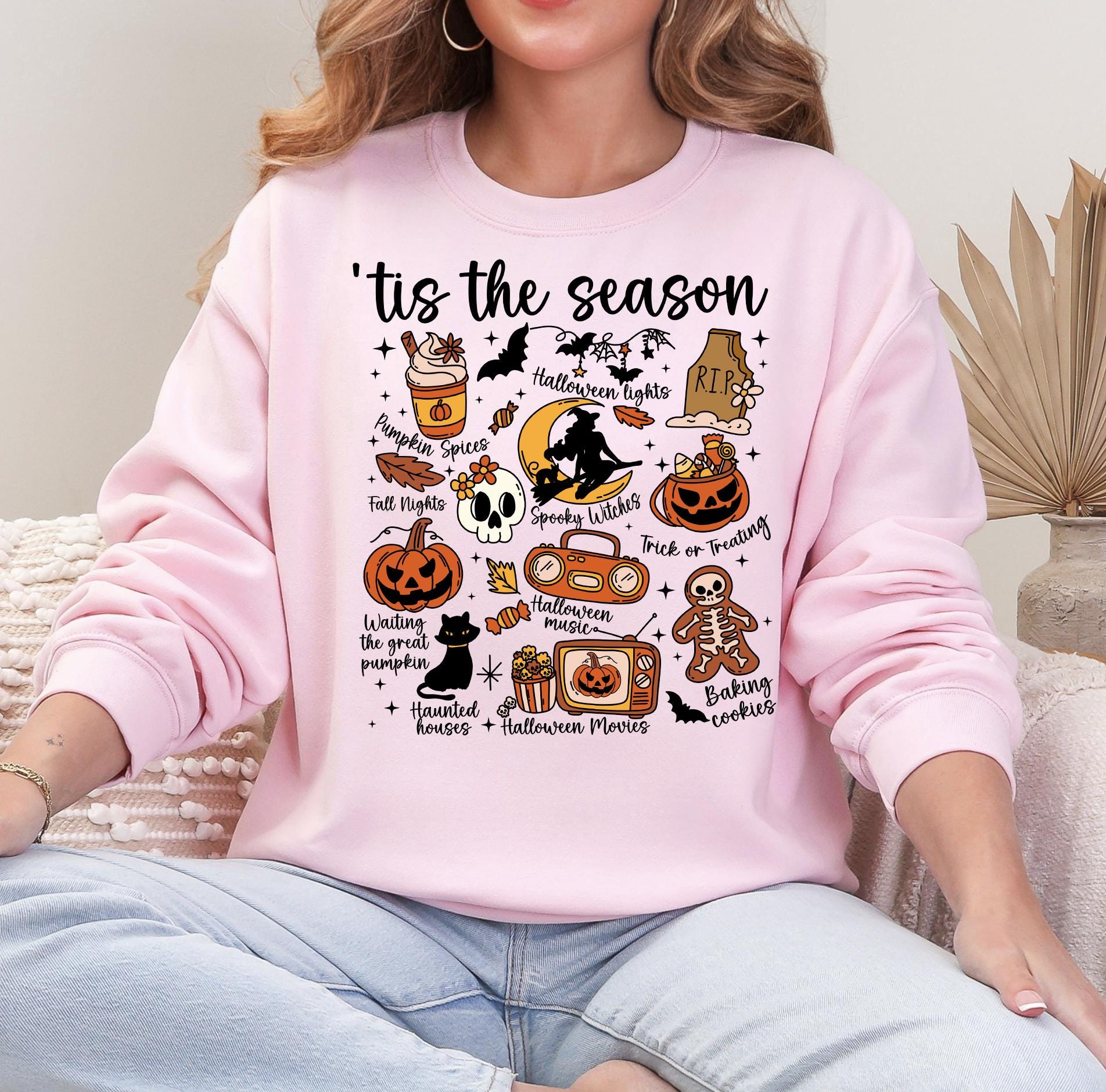 Tis the Season for Fall Shirt or Sweatshirt For Halloween Lovers, Trendy Spooky Shirt Gift Tee, Fall Season Halloween Shirt