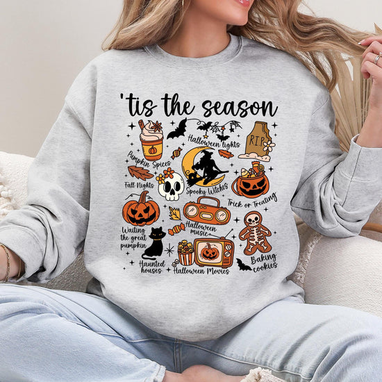 Tis the Season for Fall Shirt or Sweatshirt For Halloween Lovers, Trendy Spooky Shirt Gift Tee, Fall Season Halloween Shirt