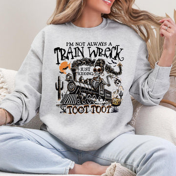 Halloween Train Wreck Fall Shirt or Sweatshirt For Halloween Lovers, Trendy Spooky Shirt Gift Tee, Fall Season Halloween Shirt