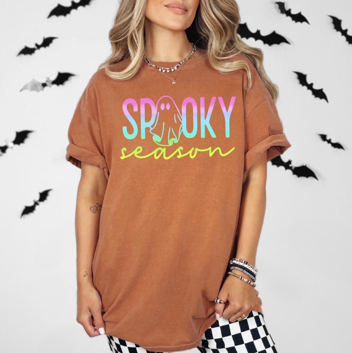 Spooky Season Comfort Colors Halloween T-Shirt, Cute Halloween Tee, Pastel Halloween Graphic Shirt, Spooky Halloween