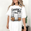 Creepin' It Real Comfort Colors Halloween T-Shirt, Trendy Halloween Tee, Halloween Graphic Shirt