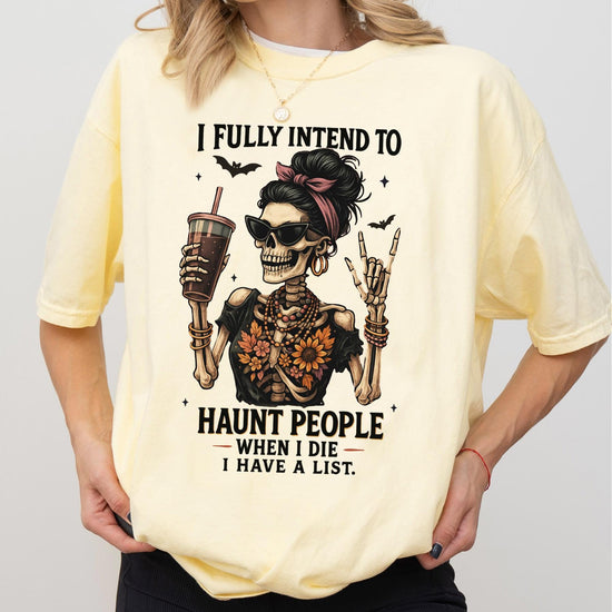 Halloween Haunt People DTG Printed Shirt or Sweatshirt For Halloween Lovers, Trendy Spooky Shirt Gift Tee, Fall Season Halloween Shirt