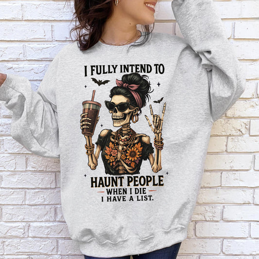 Halloween Haunt People DTG Printed Shirt or Sweatshirt For Halloween Lovers, Trendy Spooky Shirt Gift Tee, Fall Season Halloween Shirt