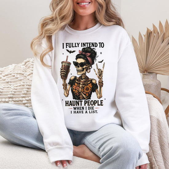 Halloween Haunt People DTG Printed Shirt or Sweatshirt For Halloween Lovers, Trendy Spooky Shirt Gift Tee, Fall Season Halloween Shirt