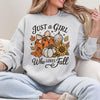 Fall Halloween DTG Printed Shirt or Sweatshirt For Halloween Lovers, Just a Girl Who Loves Fall Season Halloween Shirt