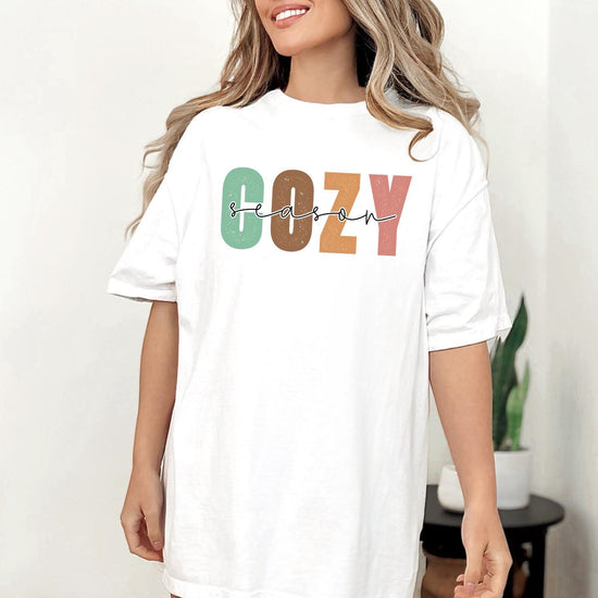 Cozy Fall Sweatshirt T-Shirt, Halloween Sweatshirt or Tshirt, Pink Halloween, Trendy Halloween Outfit, Halloween Graphic Tee