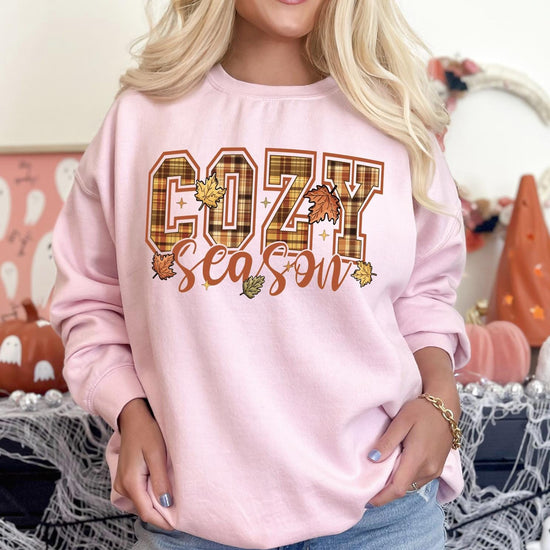 Cozy Season Sweatshirt T-Shirt, Halloween Sweatshirt or Tshirt, Pink Halloween, Trendy Halloween Outfit, Halloween Graphic Tee