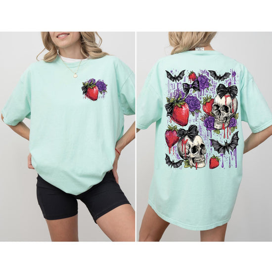 Berry Scary Skull Shirt or Sweatshirt For Halloween Lovers, Cute Spooky Shirt Gift For Her, Fall Halloween Tee For Girlfriend Or Best Friend