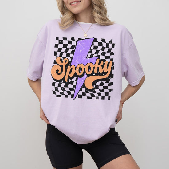 Spooky Checkered Shirt or Sweatshirt For Halloween Lovers, Cute Spooky Shirt Gift For Her, Spooky Checkered Halloween Shirt