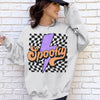 Spooky Checkered Shirt or Sweatshirt For Halloween Lovers, Cute Spooky Shirt Gift For Her, Spooky Checkered Halloween Shirt