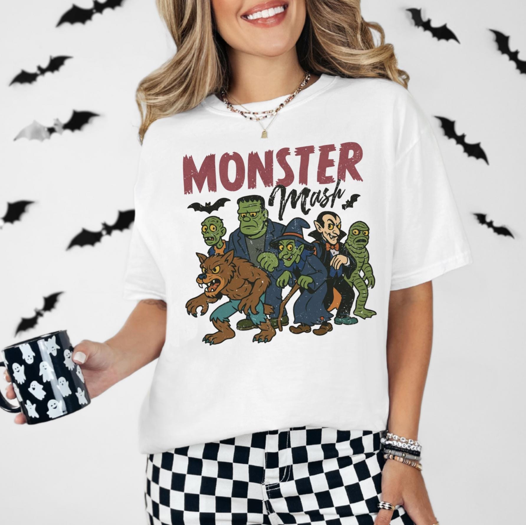 Retro Halloween Comfort Colors sweatshirt, Monster Mash sweater, Vintage Ghost Halloween sweater, Monster sweatshirt, Retro sweatshirt