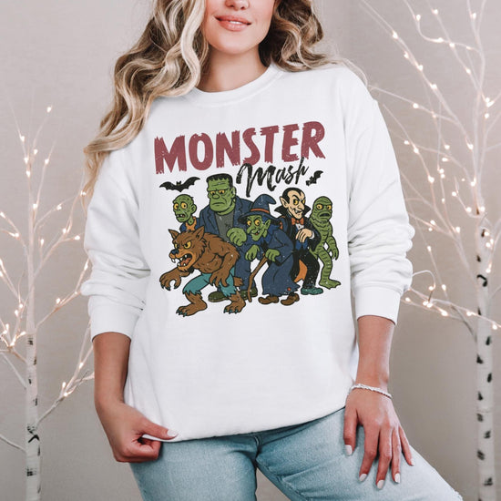 Retro Halloween Comfort Colors sweatshirt, Monster Mash sweater, Vintage Ghost Halloween sweater, Monster sweatshirt, Retro sweatshirt