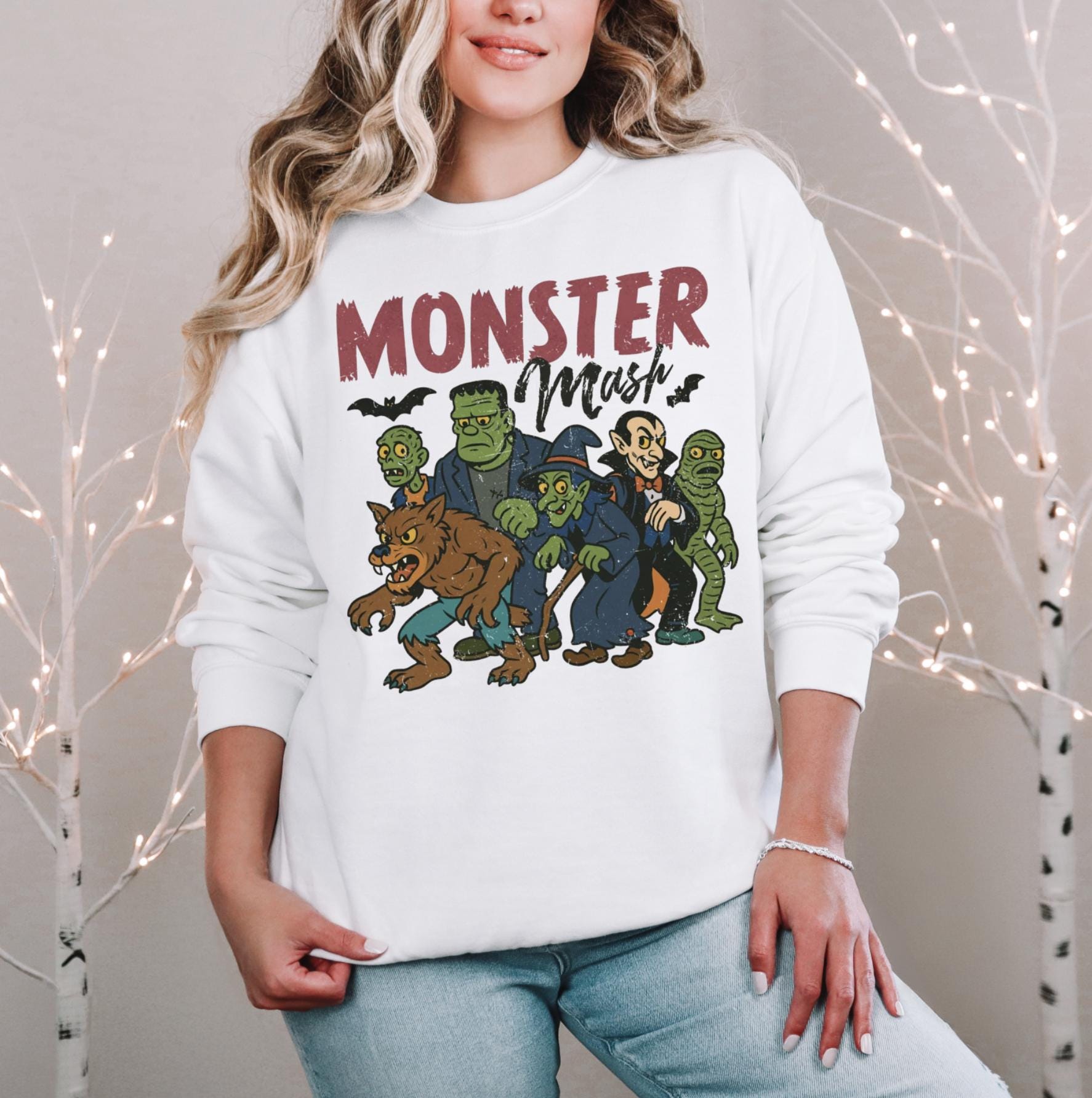 Retro Halloween Comfort Colors sweatshirt, Monster Mash sweater, Vintage Ghost Halloween sweater, Monster sweatshirt, Retro sweatshirt