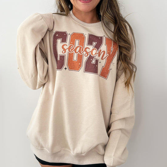 Cozy Season DTG Printed, Sweatshirt T-Shirt, Halloween Sweatshirt or Tshirt, Pink Halloween, Trendy Halloween Outfit, Halloween Graphic Tee