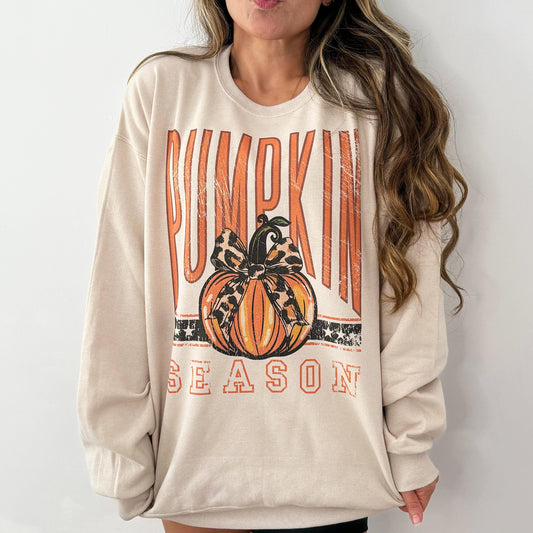 Pumpkin Season Shirt or Sweatshirt | Cozy Fall DTG Printed Tee | Autumn Pumpkin Lover Gift | Trendy Fall Season Outfit