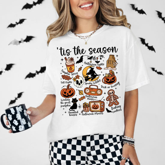 Tis the Season for Fall Shirt or Sweatshirt For Halloween Lovers, Trendy Spooky Shirt Gift Tee, Fall Season Halloween Shirt