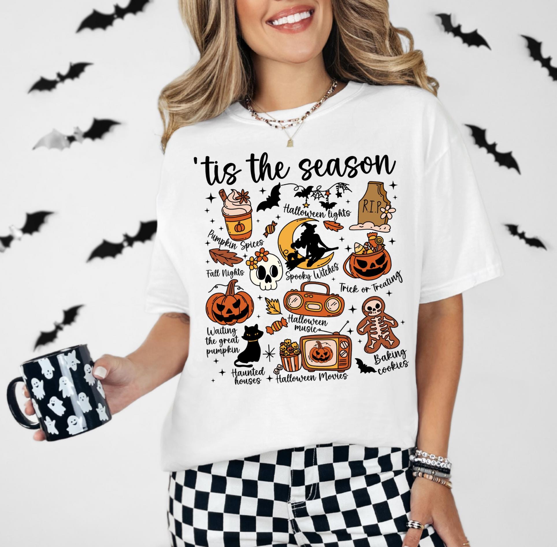 Tis the Season for Fall Shirt or Sweatshirt For Halloween Lovers, Trendy Spooky Shirt Gift Tee, Fall Season Halloween Shirt