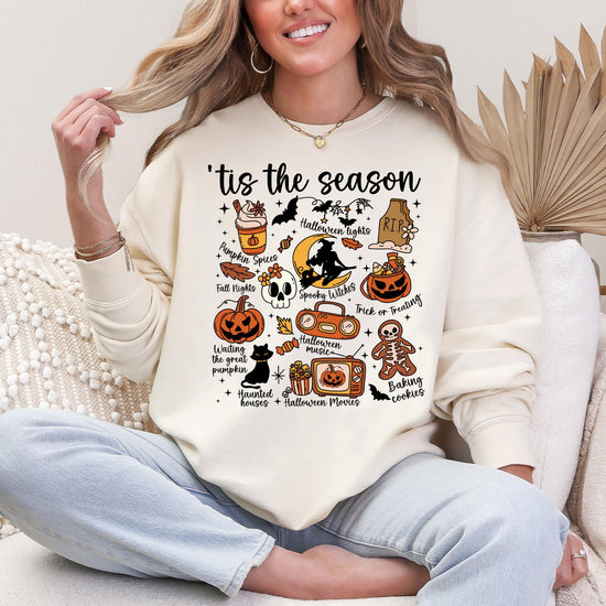 Tis the Season for Fall Shirt or Sweatshirt For Halloween Lovers, Trendy Spooky Shirt Gift Tee, Fall Season Halloween Shirt