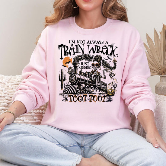 Halloween Train Wreck Fall Shirt or Sweatshirt For Halloween Lovers, Trendy Spooky Shirt Gift Tee, Fall Season Halloween Shirt