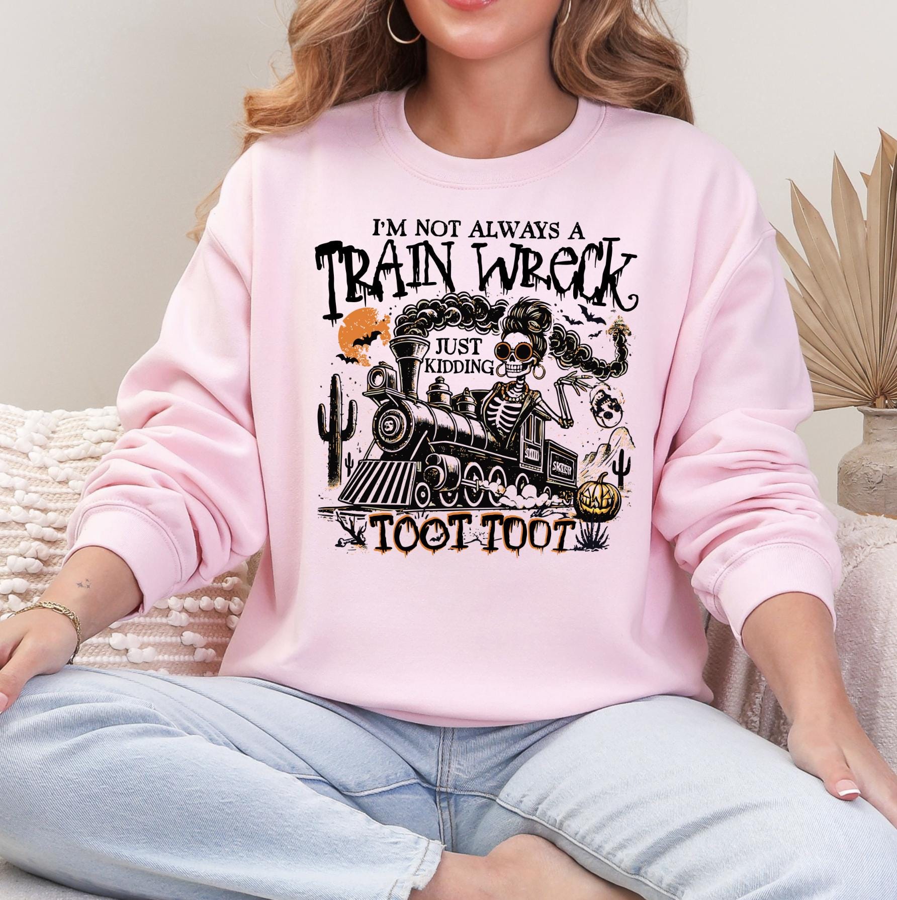 Halloween Train Wreck Fall Shirt or Sweatshirt For Halloween Lovers, Trendy Spooky Shirt Gift Tee, Fall Season Halloween Shirt