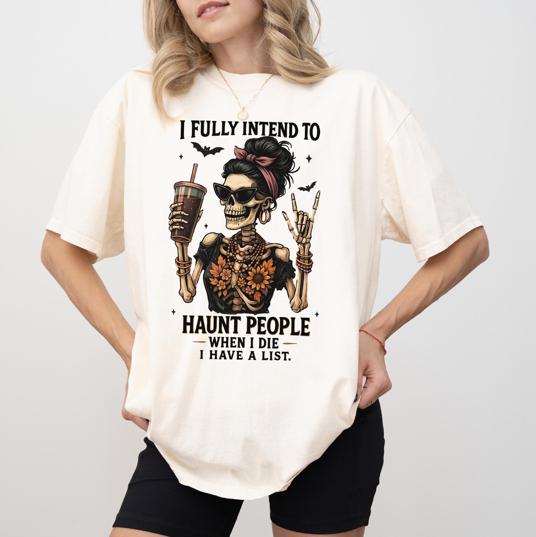 Halloween Haunt People DTG Printed Shirt or Sweatshirt For Halloween Lovers, Trendy Spooky Shirt Gift Tee, Fall Season Halloween Shirt