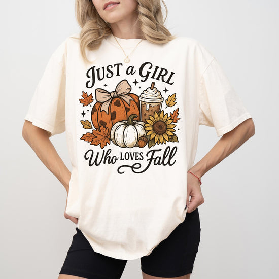 Fall Halloween DTG Printed Shirt or Sweatshirt For Halloween Lovers, Just a Girl Who Loves Fall Season Halloween Shirt
