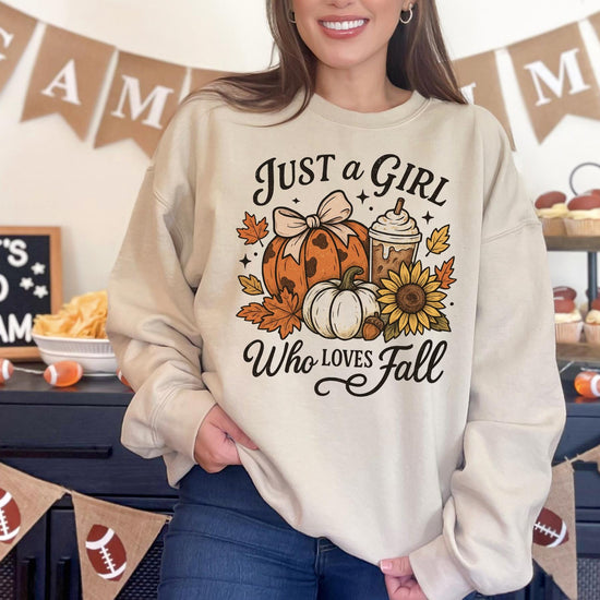 Fall Halloween DTG Printed Shirt or Sweatshirt For Halloween Lovers, Just a Girl Who Loves Fall Season Halloween Shirt