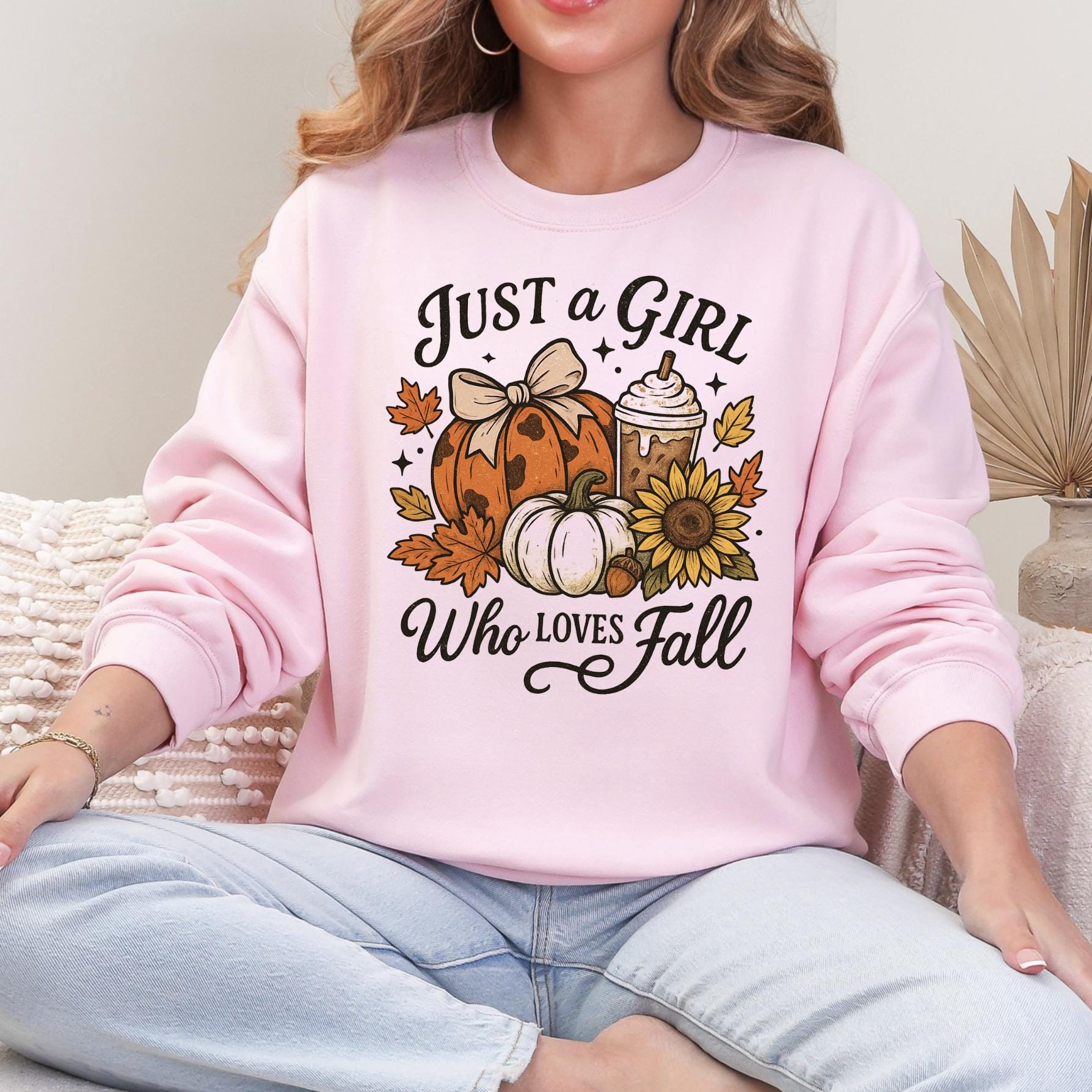 Fall Halloween DTG Printed Shirt or Sweatshirt For Halloween Lovers, Just a Girl Who Loves Fall Season Halloween Shirt