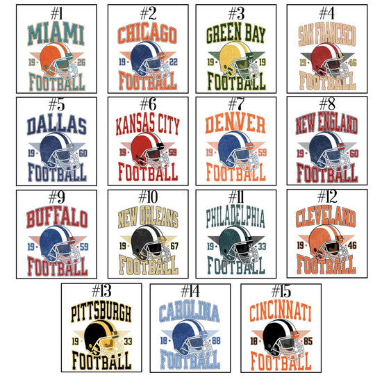 Vintage Football State Shirt or Sweatshirt, DTG Printed Tee, Football Graphic Sweatshirt, Unisex Comfort Colors® Custom Football Shirt